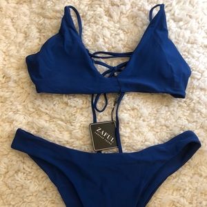 Blueberry Crisscross Back Bikini